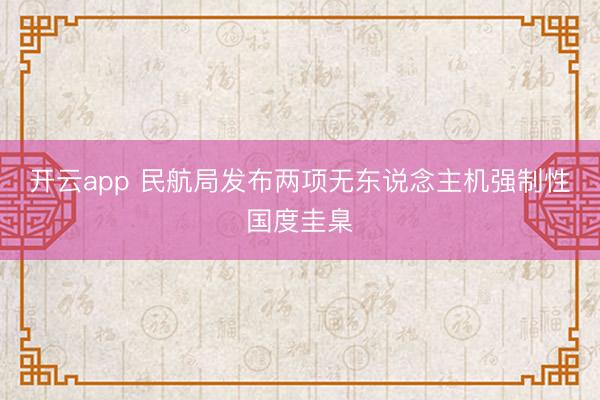 开云app 民航局发布两项无东说念主机强制性国度圭臬
