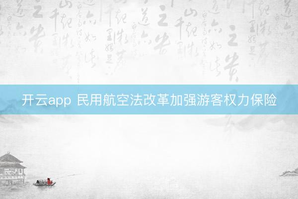 开云app 民用航空法改革加强游客权力保险