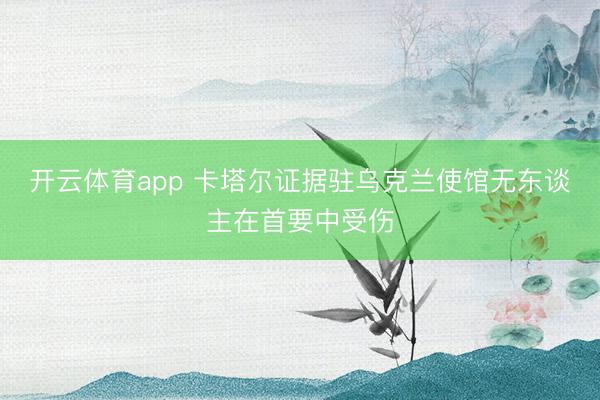 开云体育app 卡塔尔证据驻乌克兰使馆无东谈主在首要中受伤