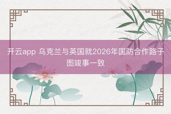开云app 乌克兰与英国就2026年国防合作路子图竣事一致