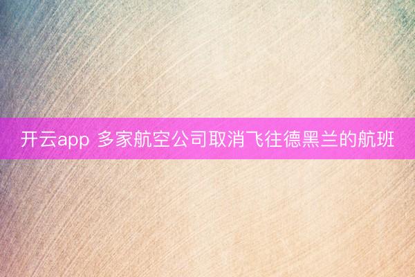 开云app 多家航空公司取消飞往德黑兰的航班