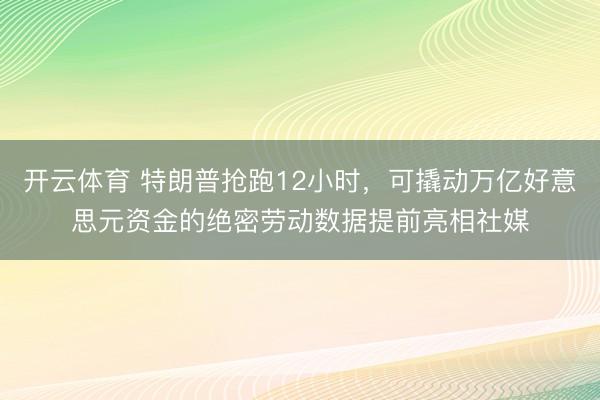 开云体育 特朗普抢跑12小时，可撬动万亿好意思元资金的绝密劳动数据提前亮相社媒