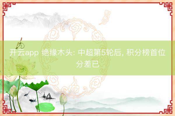开云app 绝缘木头: 中超第5轮后, 积分榜首位分差已